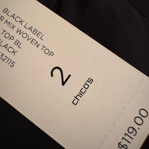 NWT CHICOS BLACK LABEL Black Button-Up Blouse - Picture 4 of 4